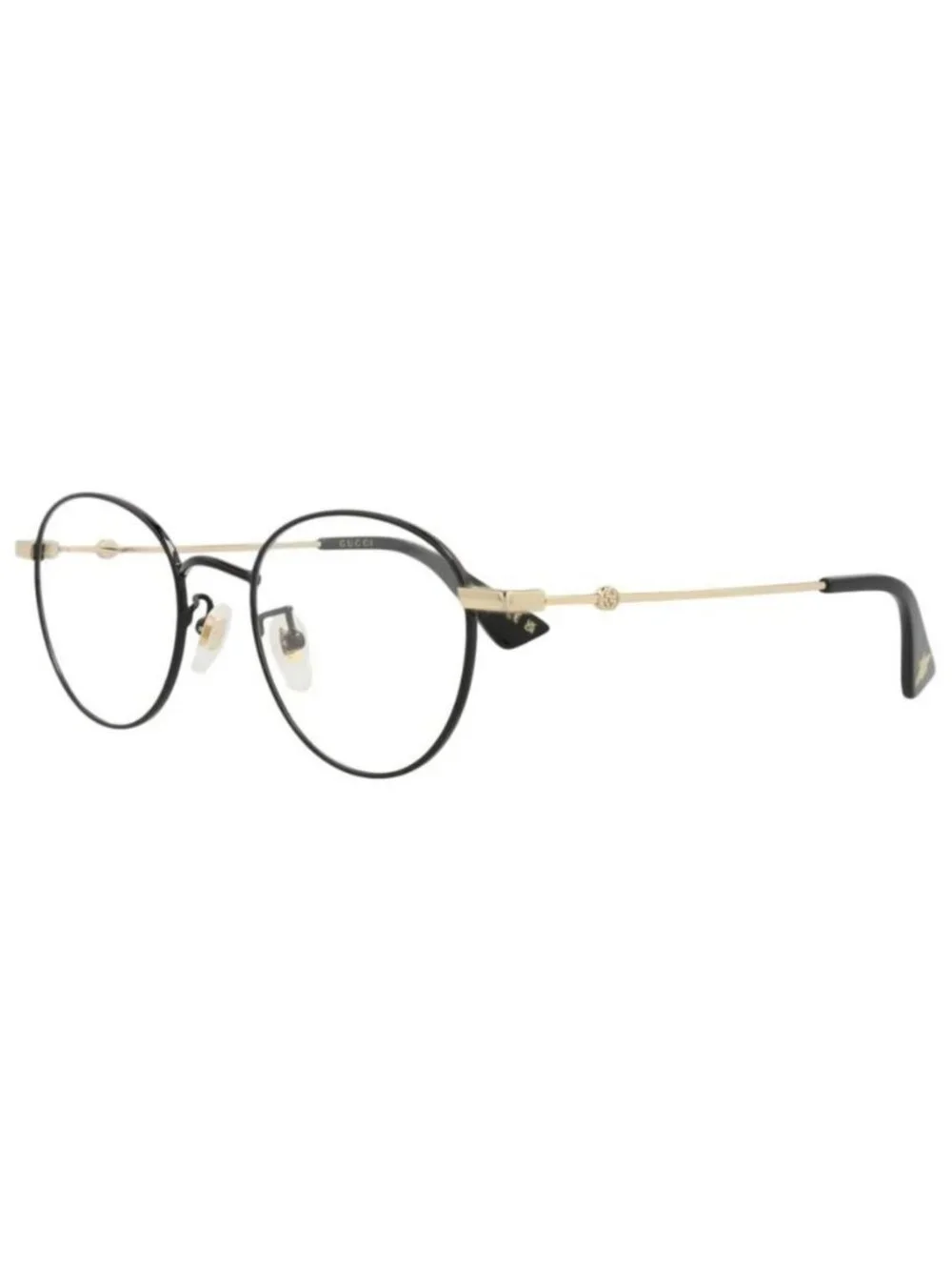 New Gucci Unisex Round/Oval Black Gold Transparent Fashion Designer Eyeglasses